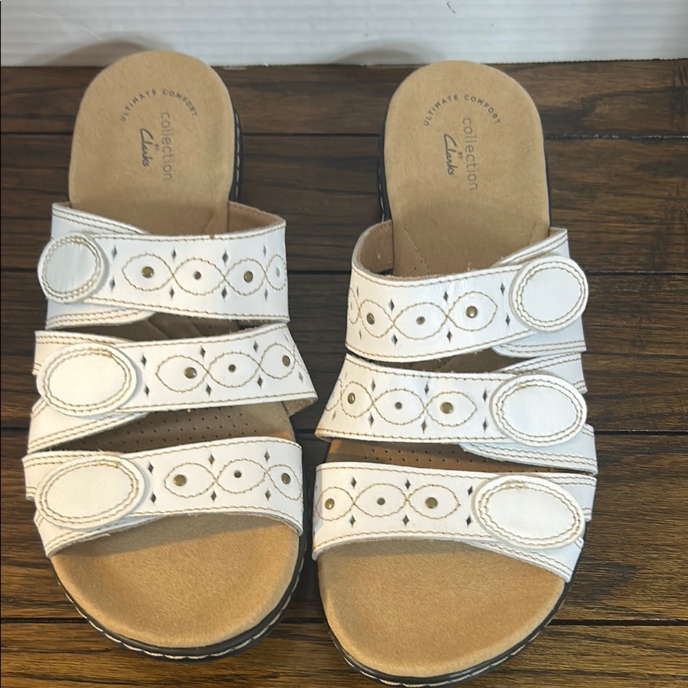 Clarks Women's White Sandals